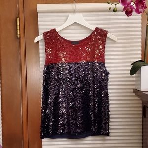 J. Crew Sequin Two-tone Tank